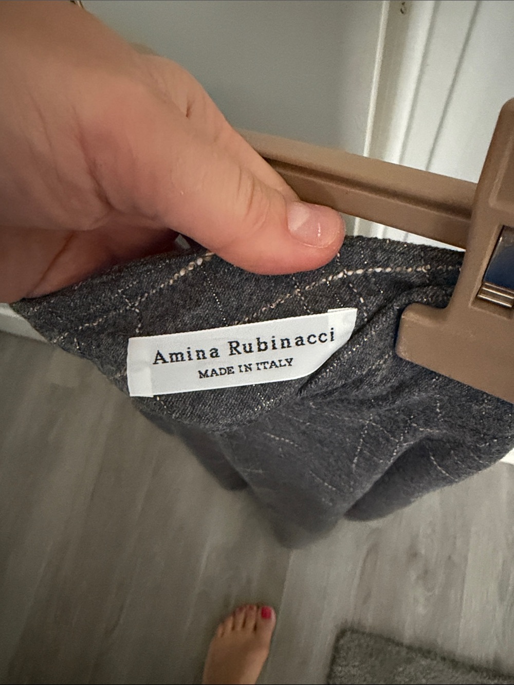 Amina Rubinacci Gray Quilted Skirt - Made in Italy